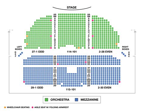 seating chart nederlander theatre